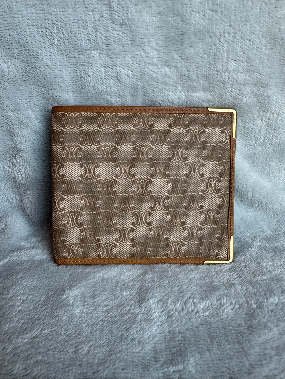 Vintage Celine Macadam Bifold Wallet Brown Canvas & Leather Coin Pocket